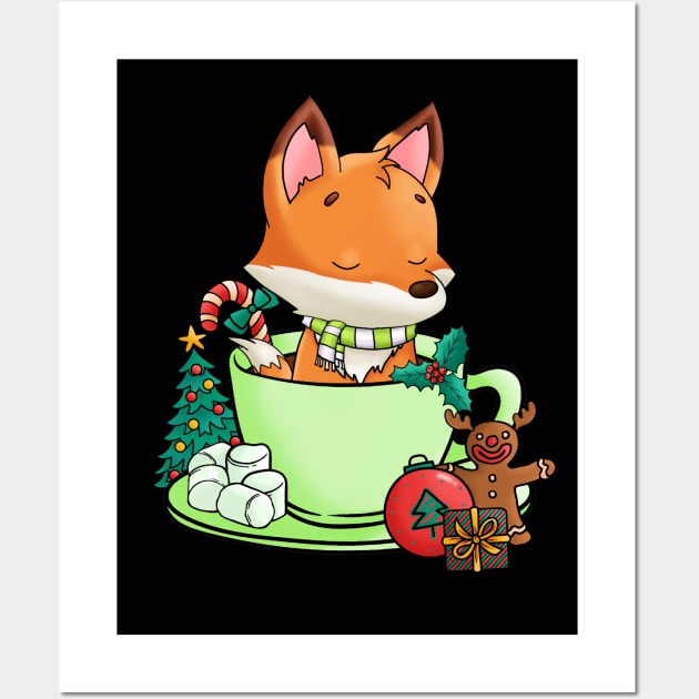 Cute and Lovely Animals with Christmas Vibes Wall Art by Gomqes